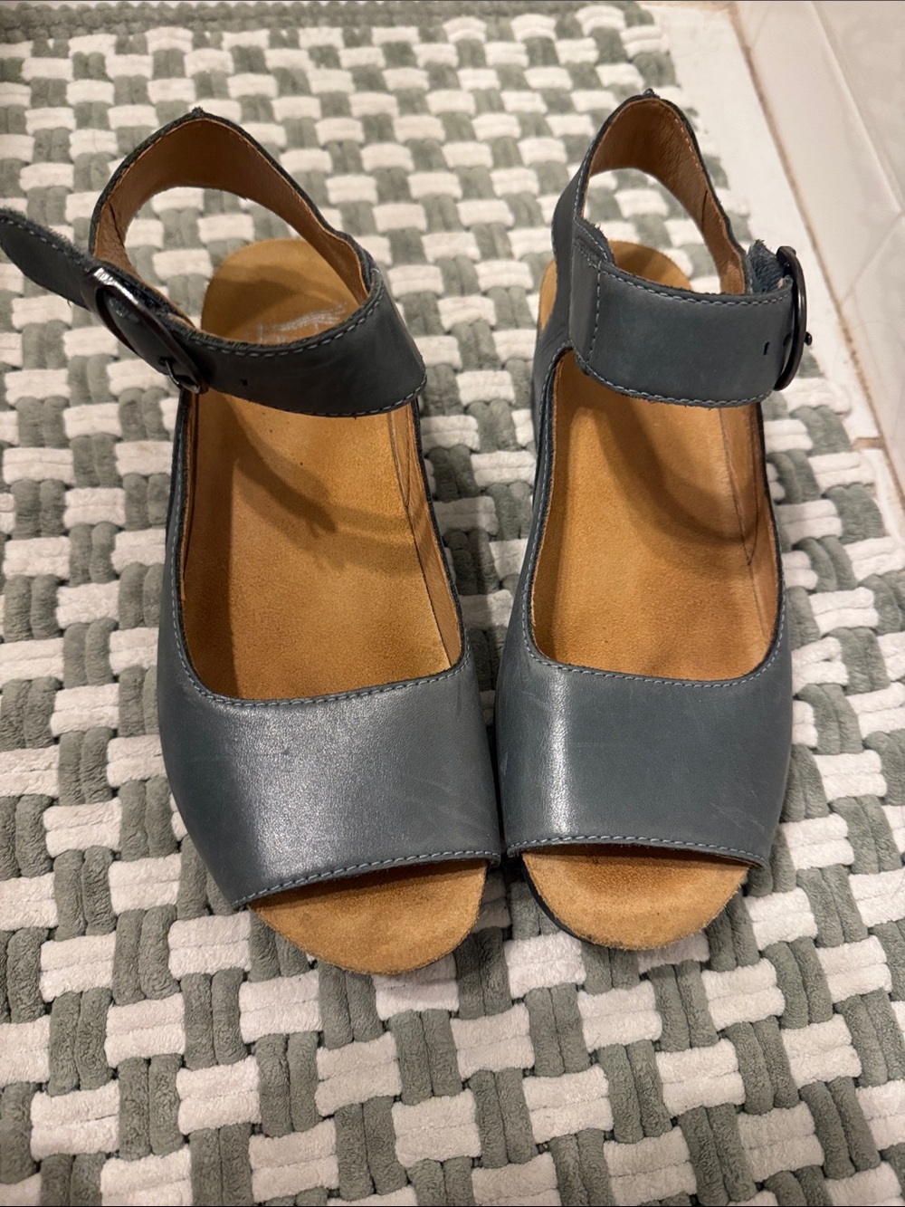 Dansko Women’s Gray blue Open-Toe Ankle Strap Sandals